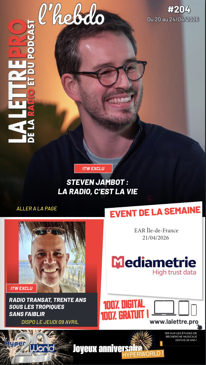 Le 204e numéro de La Lettre Pro L'Hebdo décrypte la radio en mouvement
