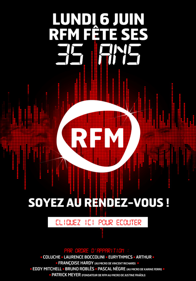 Aujourd'hui lundi, RFM a 35 ans Aujourd'hui lundi, RFM a 35 ans