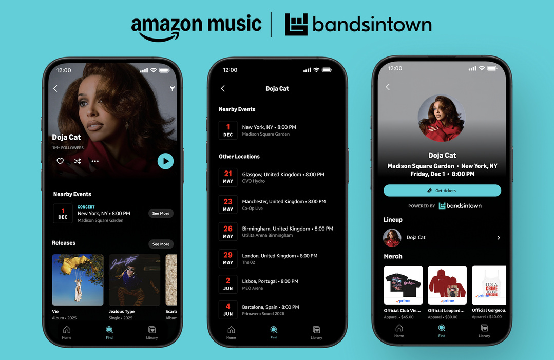 Amazon Music s’appuie sur Bandsintown pour enrichir l’expérience audio