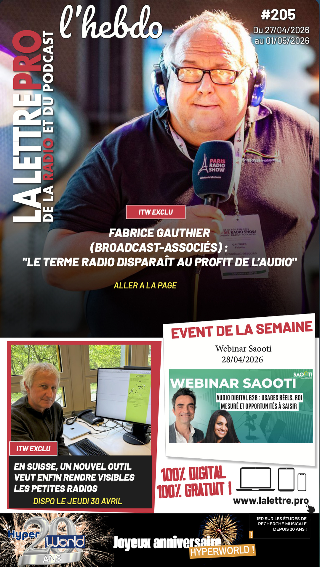 Le 205e numéro de La Lettre Pro L’Hebdo vient de paraître Le 205e numéro de La Lettre Pro L’Hebdo vient de paraître