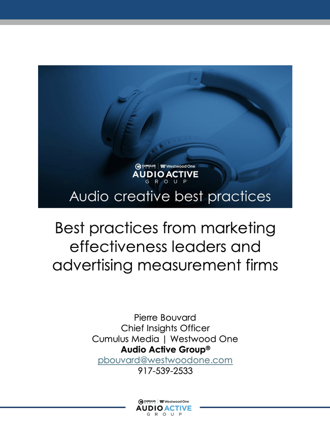 Le guide de Cumulus Media détaille les leviers d’efficacité des campagnes audio