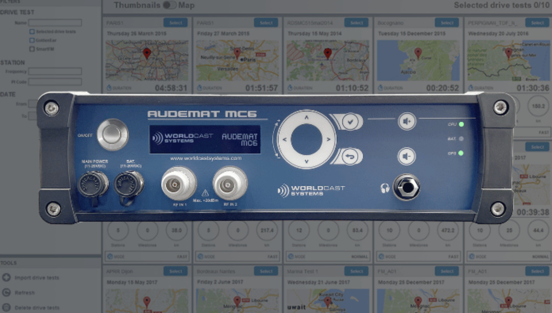 WorldCast fait évoluer l’Audemat MC6 avec de nouvelles fonctions de mesure mobile FM et DAB+ WorldCast fait évoluer l’Audemat MC6 avec de nouvelles fonctions de mesure mobile FM et DAB+