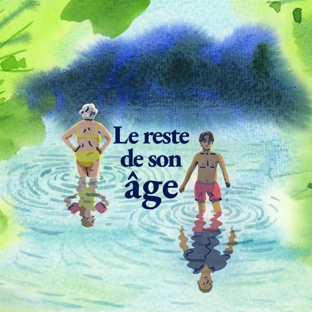 Le visuel du podcast documentaire "Le Reste de son âge". Une illustration de Claire Sichez qui accompagne cette nouvelle saison consacrée aux récits de guerre, d’exil et de transmission.