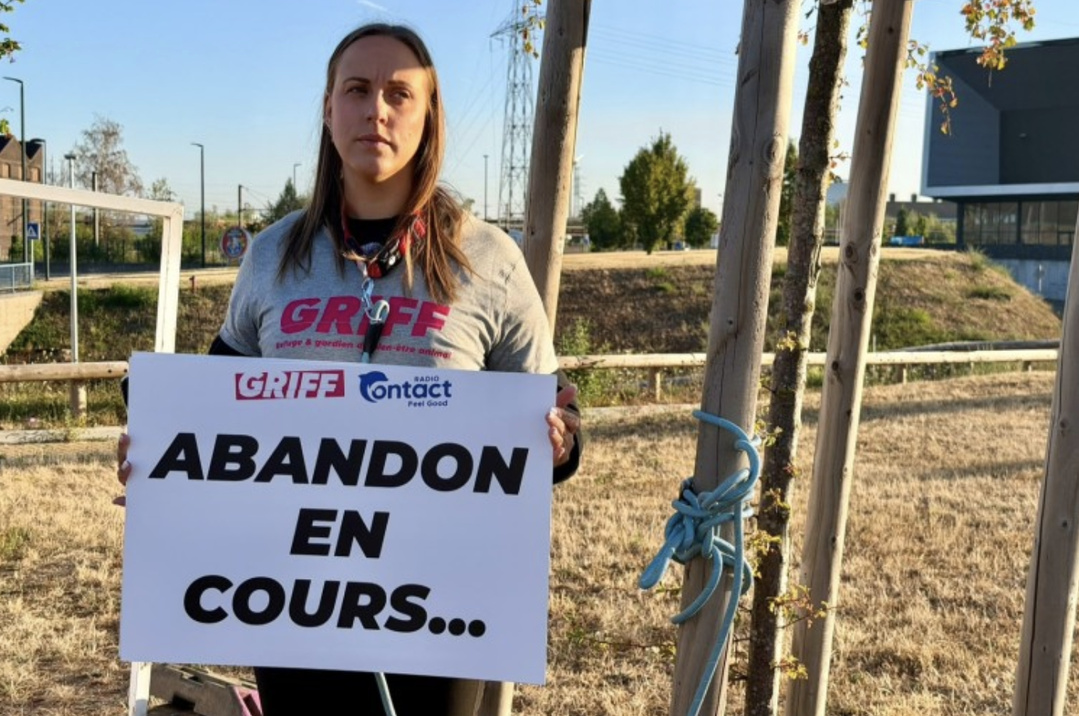 Aurélie a participé à l’opération de sensibilisation menée par Radio Contact avec la SPA de La Louvière (GRIFF) contre l’abandon des animaux. Source : Radio Contact