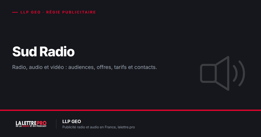 Sud Radio : audiences, offres publicitaires radio, audio et vidéo, tarifs et contacts (2026)