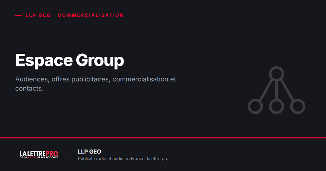 Espace Group : audiences, offres publicitaires radio et audio, commercialisation et contacts (2026) Espace Group : audiences, offres publicitaires radio et audio, commercialisation et contacts (2026)