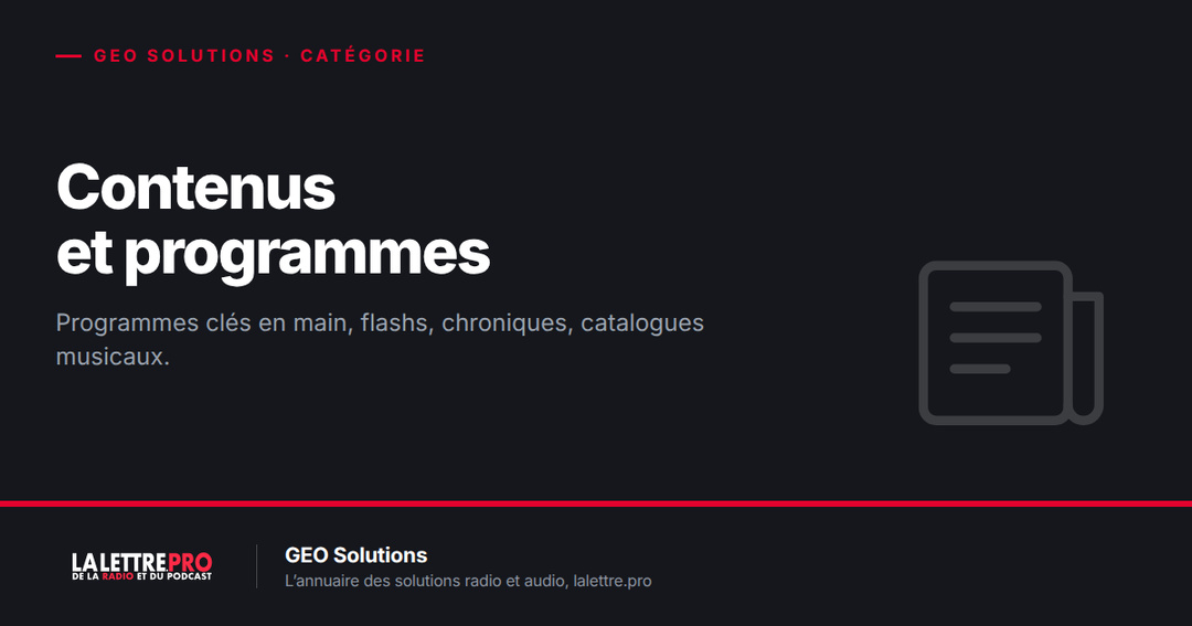 Contenus et programmes pour les radios : les fournisseurs à connaître (2026) Contenus et programmes pour les radios : les fournisseurs à connaître (2026)