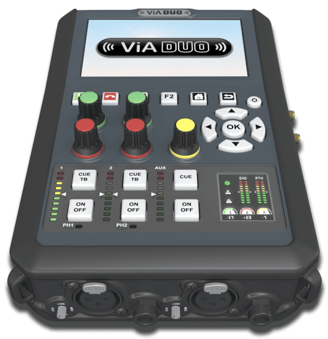 Avec ViA Duo, Tieline réunit dans un même équipement portable les fonctions de codec IP, de commentaire AoIP et de production distante avec flux audio et vidéo.