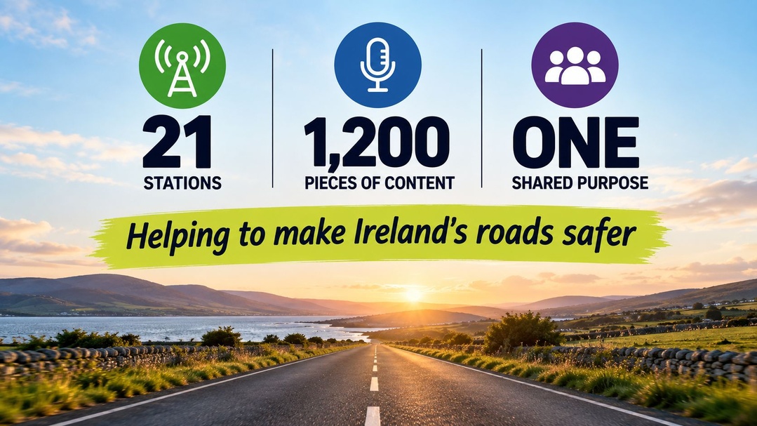 21 radios indépendantes irlandaises s’associent autour d’un même objectif : sensibiliser à la sécurité routière. Pendant un an, elles diffuseront plus de 1 200 contenus consacrés à la sécurité sur les routes d’Irlande