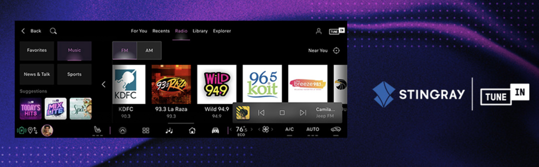 Stellantis intégrera TuneIn directement dans une sélection de ses futurs véhicules