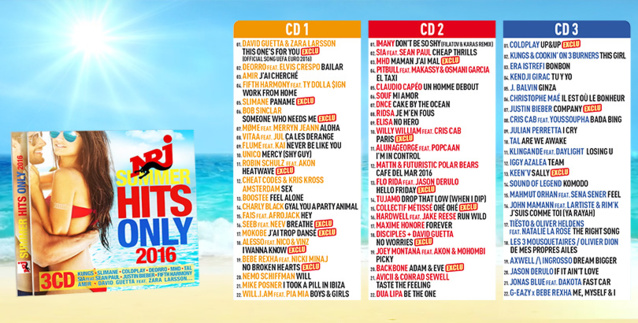 "NRJ Summer Hits Only 2016" en tête des ventes "NRJ Summer Hits Only 2016" en tête des ventes
