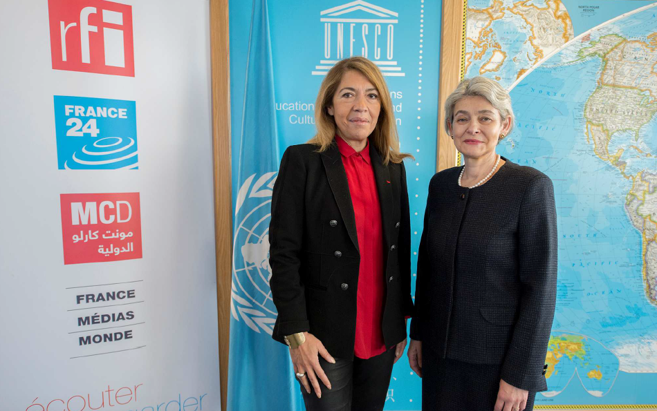 Marie-Christine Saragosse et Irina Bokova © Unesco/Christelle Alix