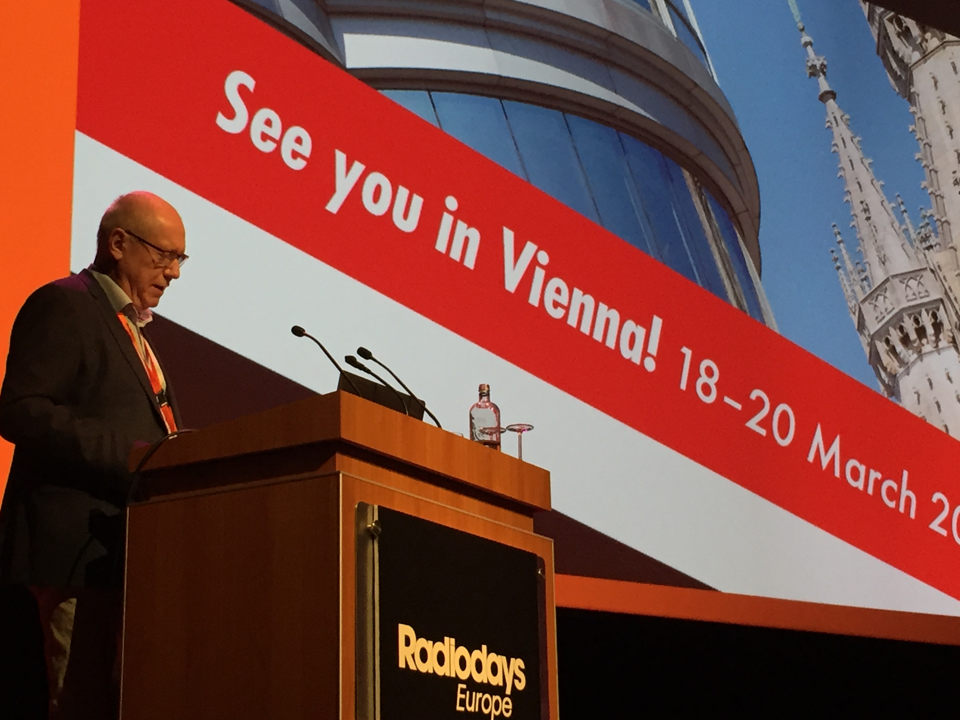 Pour conclure l'édition 2017, Anders Held le co-fondateur des Radiodays, a dévoilé cet après-midi le nom de la prochaine capitale qui accueillera les Radiodays Europe en 2018 © Philippe Chapot