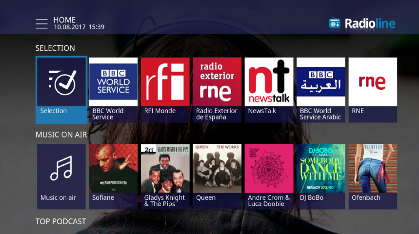 Radioline est disponible sur Virgin TV au Royaume-Uni