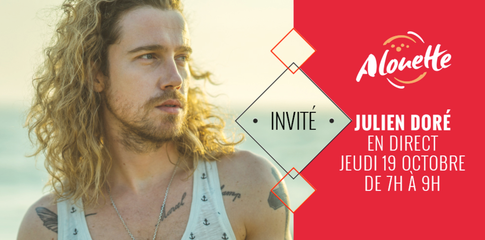 Julien Doré attendu dans les studios d'Alouette