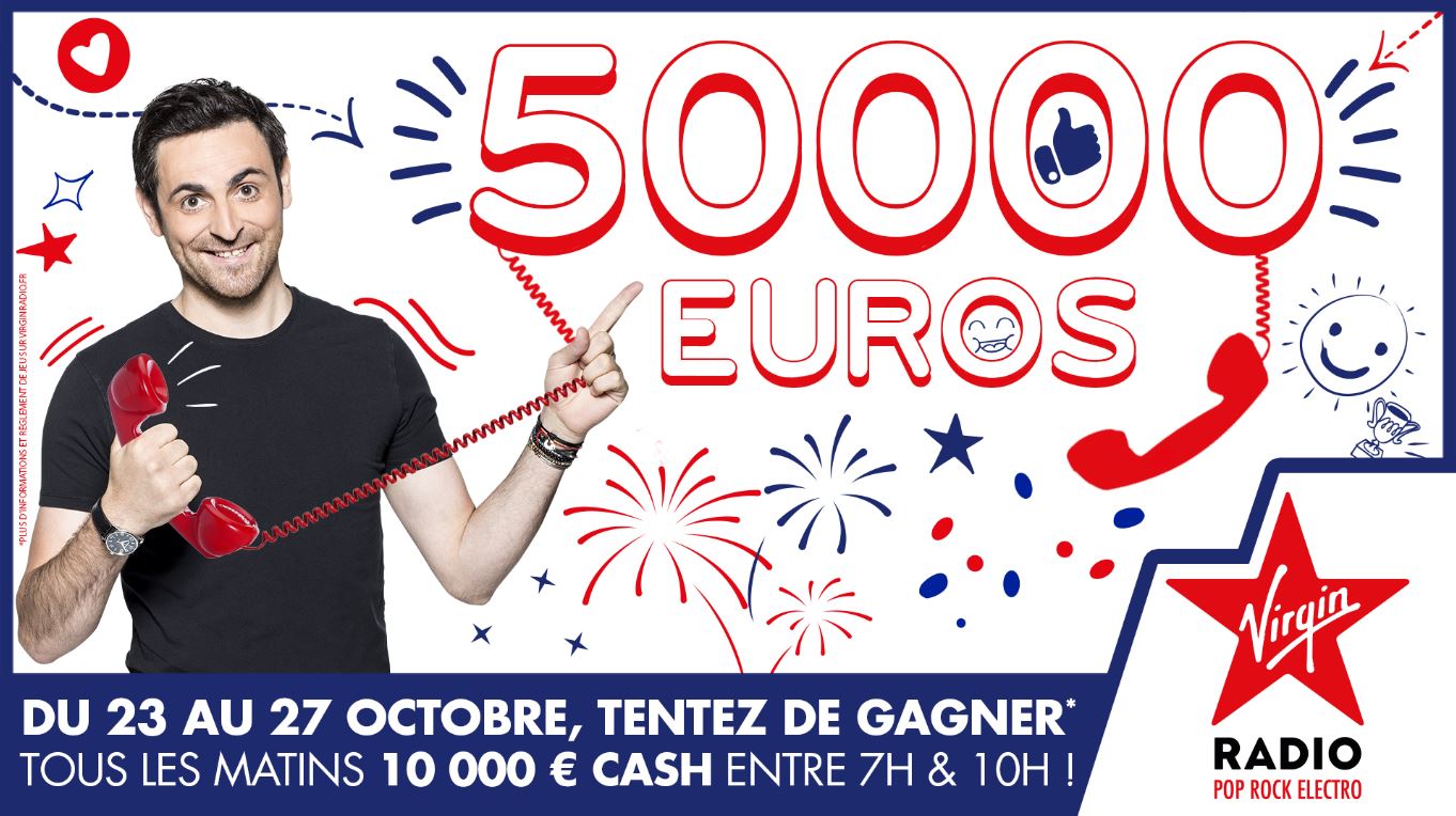 10 000 € à gagner chaque jour sur Virgin Radio