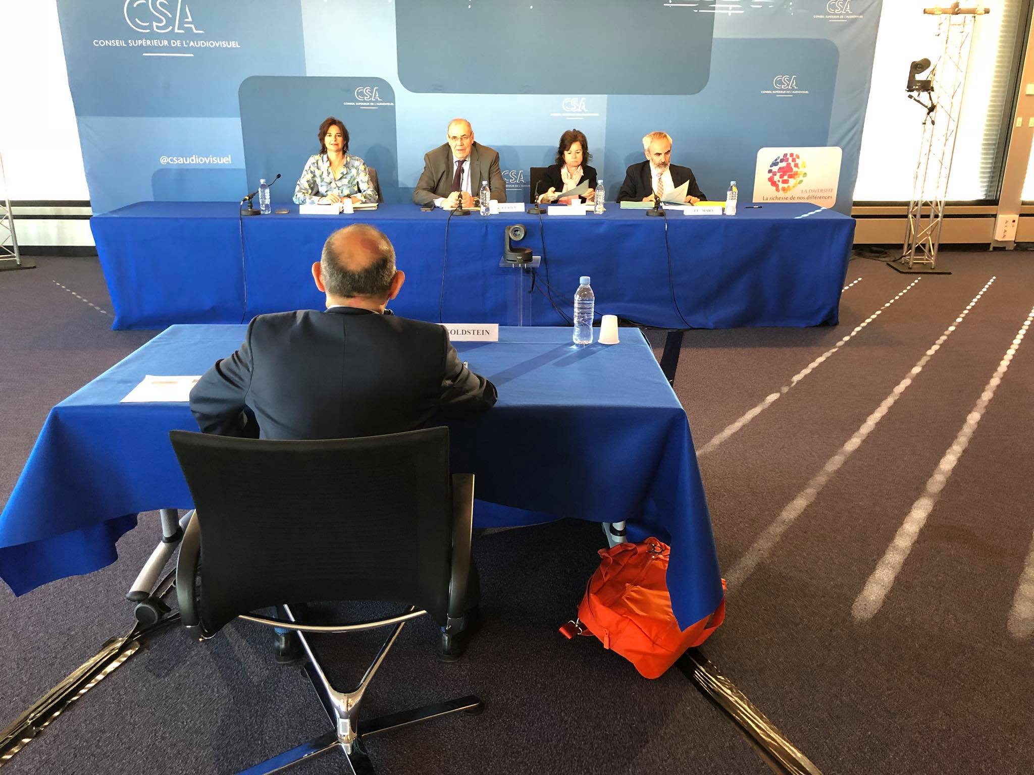 Ce matin, seulement quatre Sages du CSA assistent aux auditions. Nicolas Curien a indiqué "le Collège du CSA est dans une formation resserrée mais suffisante pour fonctionner" © Serge Surpin / La Lettre Pro de la Radio