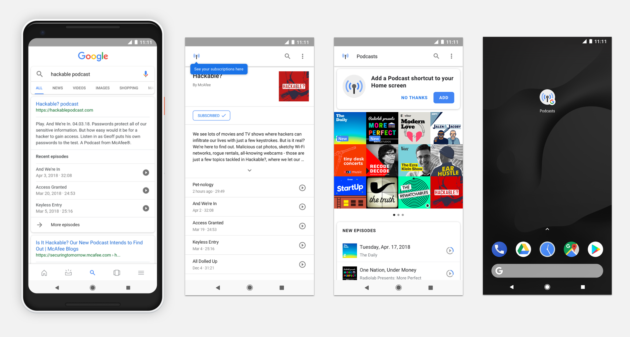 L'application Podcast est intégrée à Google