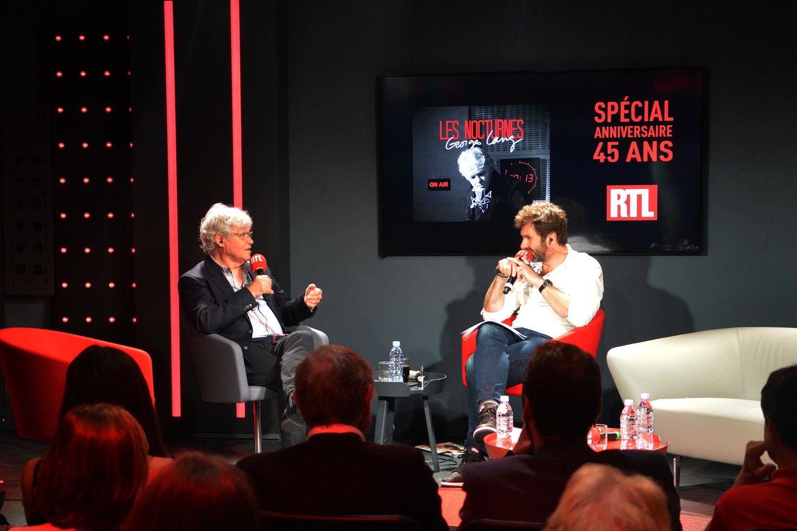 Georges Lang et Eric Jean jean lors des 45 ans des Nocturnes la nuit dernière sur RTL © Kervin Portelli