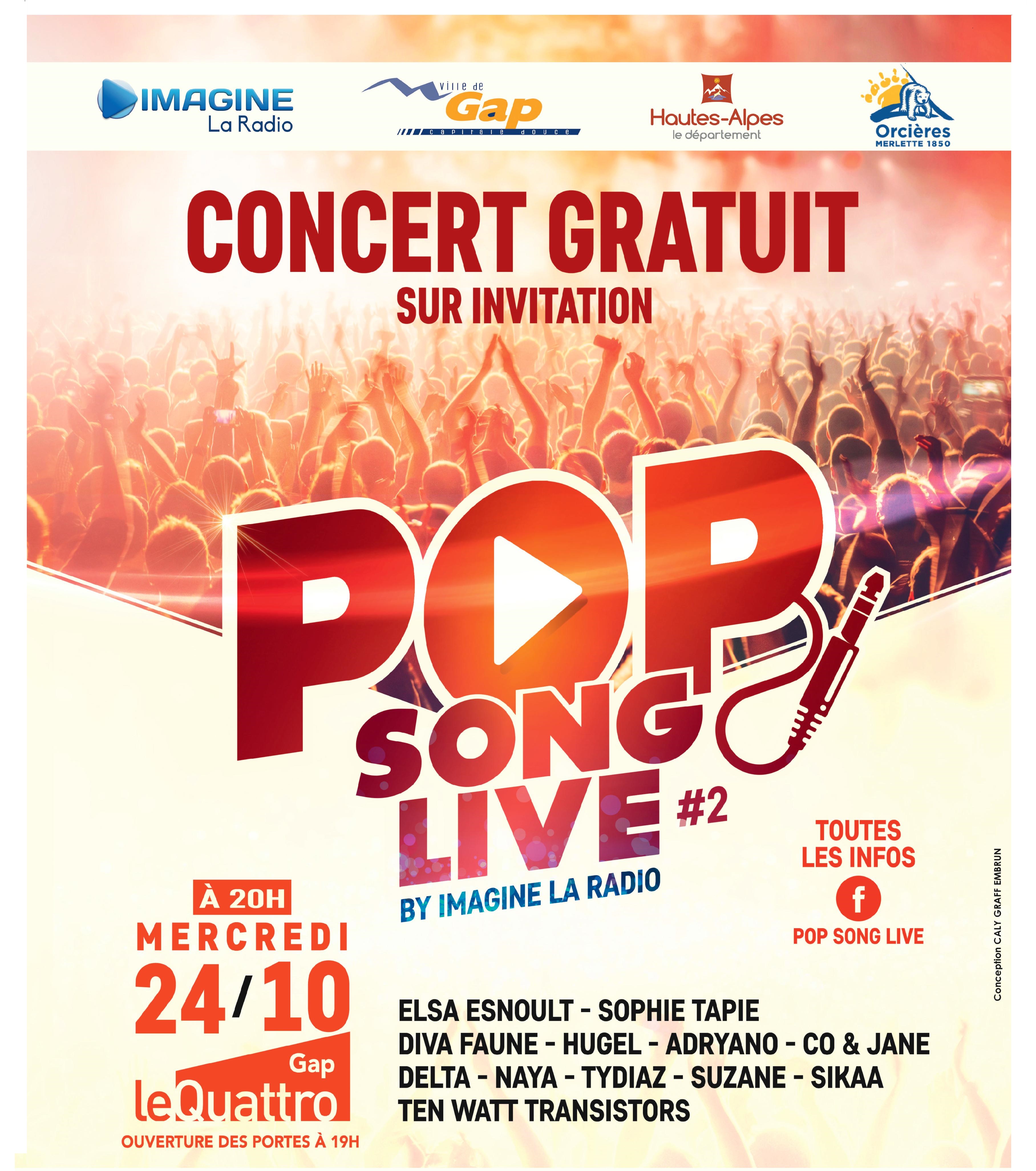 Imagine La Radio organise un nouveau "Pop Song Live" à Gap
