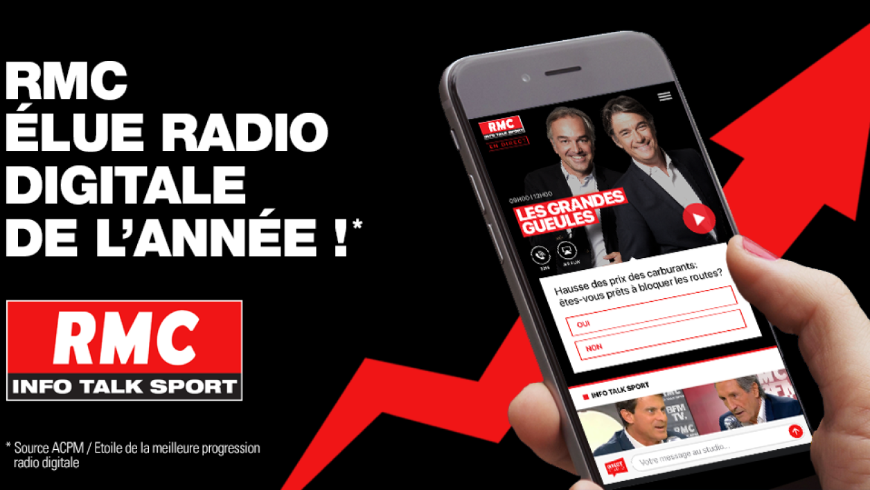 RMC élue radio digitale de l'année 2018 
