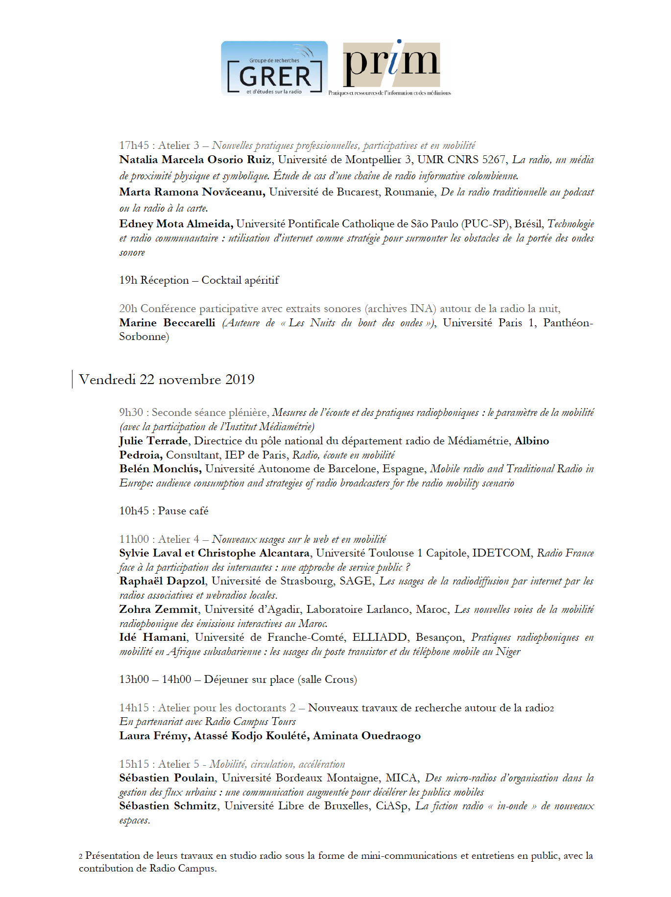 "Radio en mobilité" : le nouveau colloque du GRER