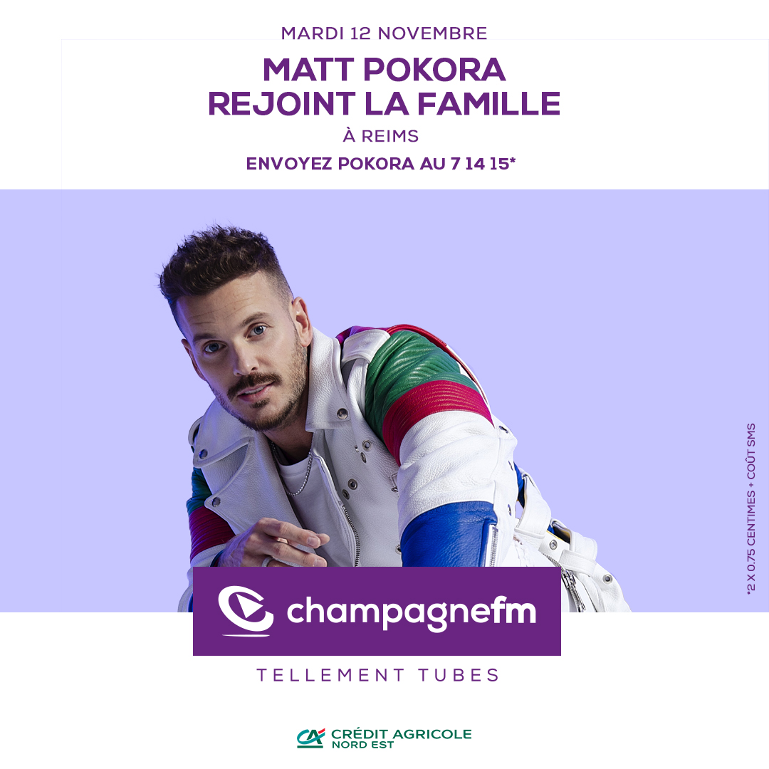 Matt Pokora invité de Champagne FM