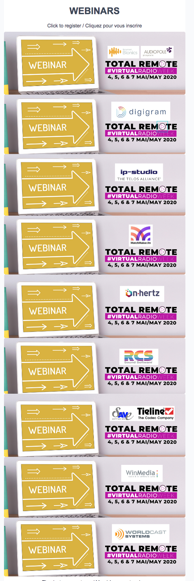 Virtual Radio Week : inscrivez-vous aux webinars