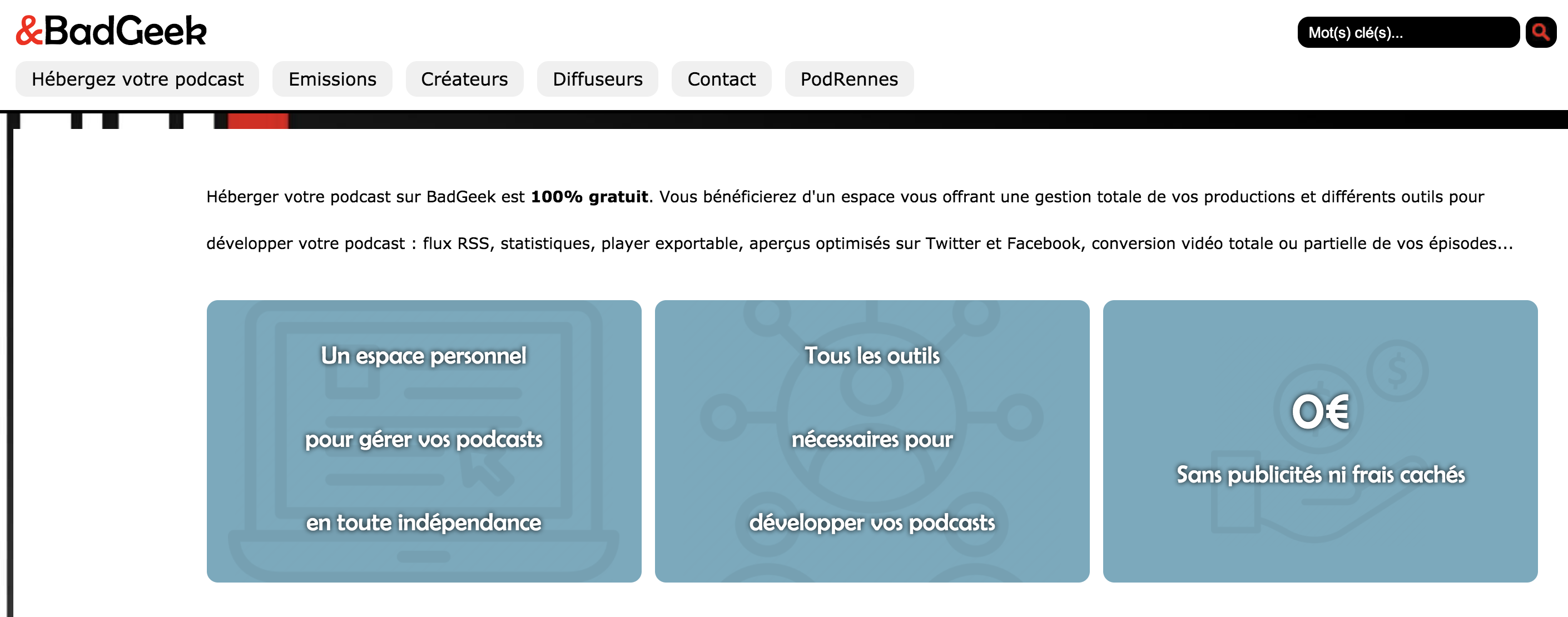BadGeek, l’hébergeur de podcasts gratuits qui séduit