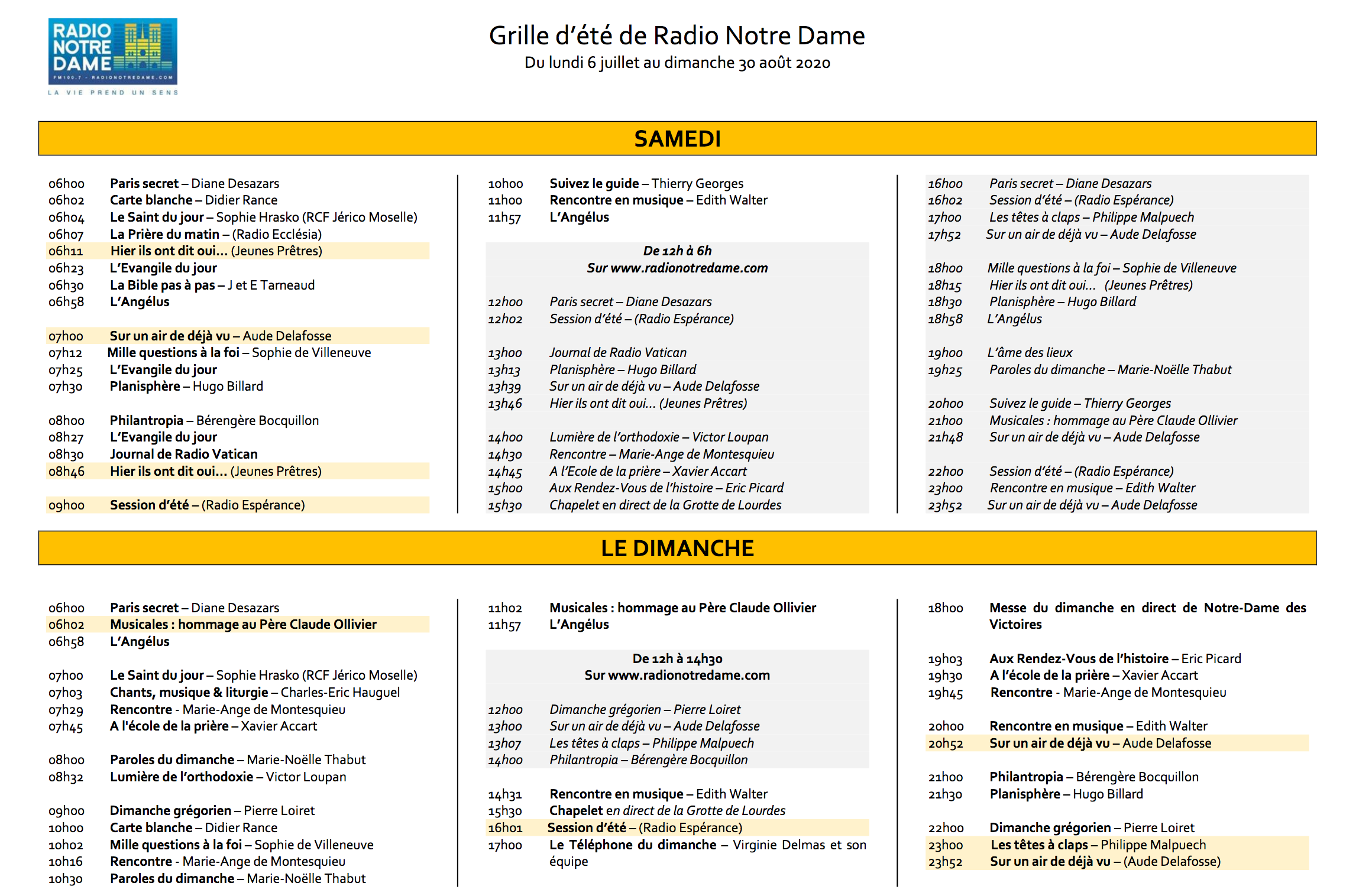L'été arrive ce 6 juillet sur Radio Notre Dame