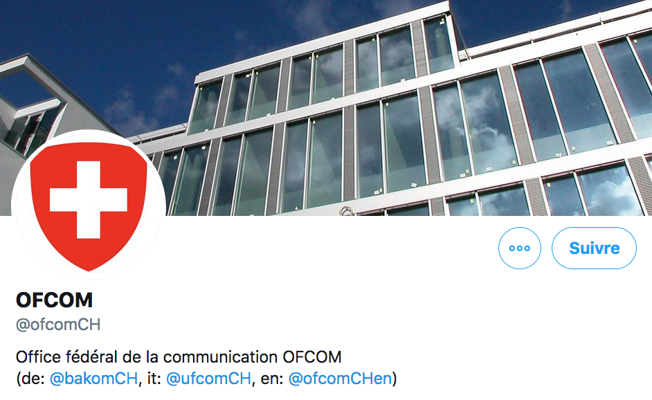 Suisse : les comptes Twitter de l'OFCOM suspendus