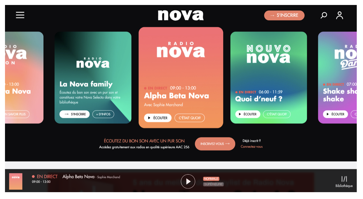 Radio Nova : nouveau site et nouvelle application