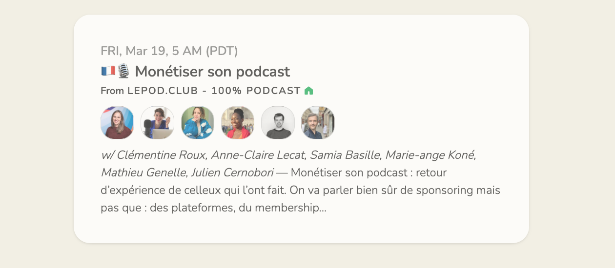 Une room dans le club du POD avec Podcast Marketer