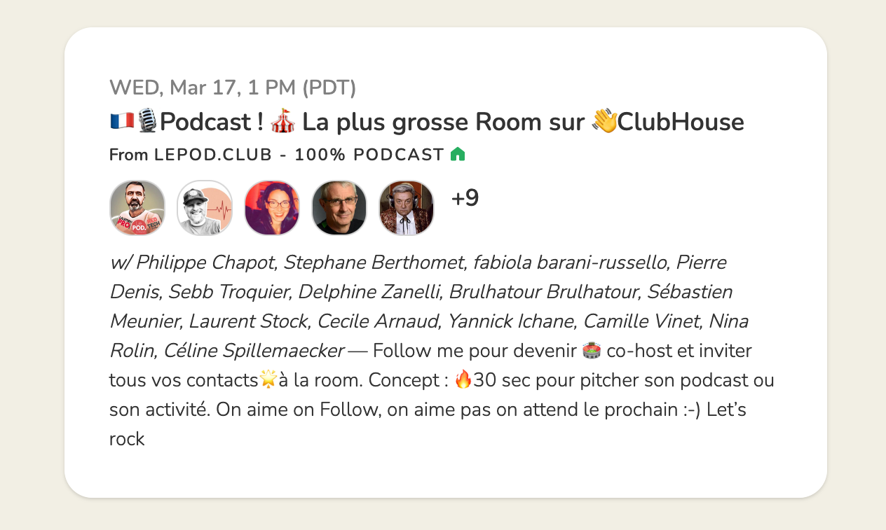 Une room dans le club du POD avec Podcast Marketer