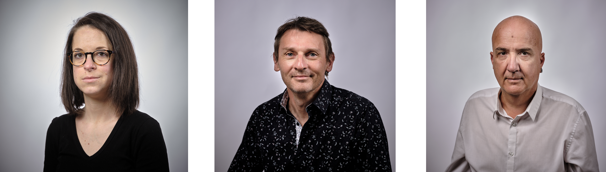 À l'écran, la matinale France Bleu Loire Océan Matin sera portée par  Marion Fersing (journaliste), Hervé Marchioni (animateur) et par Bertrand Pidance (journaliste). À suivre, dès le 7 avril prochain...  © Cédric Blondeel