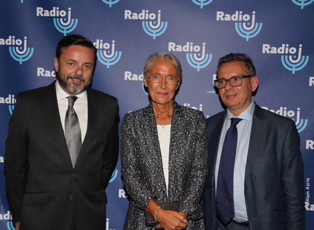 Emmanuel Rials, Élisabeth Borne ministre du Travail, de l'Emploi et de l'Insertion et Frédéric Haziza journaliste à Radio J