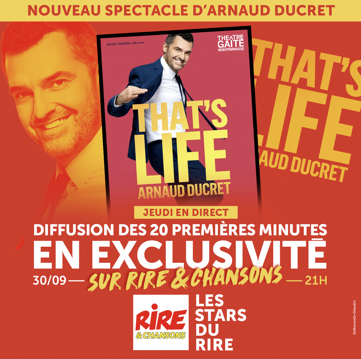 Le spectacle d'Arnaud Ducret en direct sur Rire & Chansons