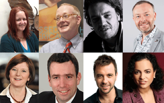 Catherine Burns, Chris Bannon, Goram Kurjak et Rick O`Shea (en haut). Helen Boaden, Martin Liss, Mike Fitzpatrick et Yvonne Malak (en bas)