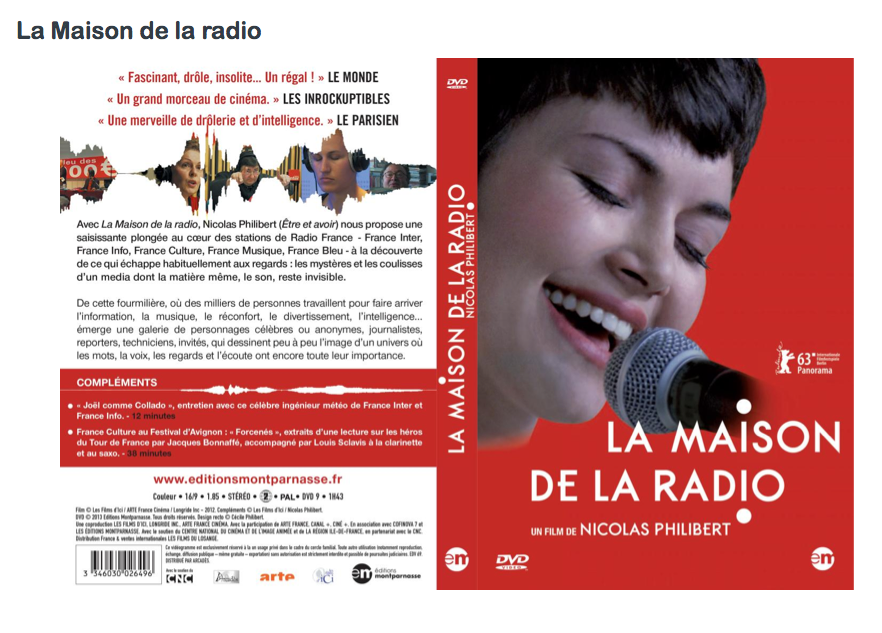 Parution du DVD "La Maison de la Radio"