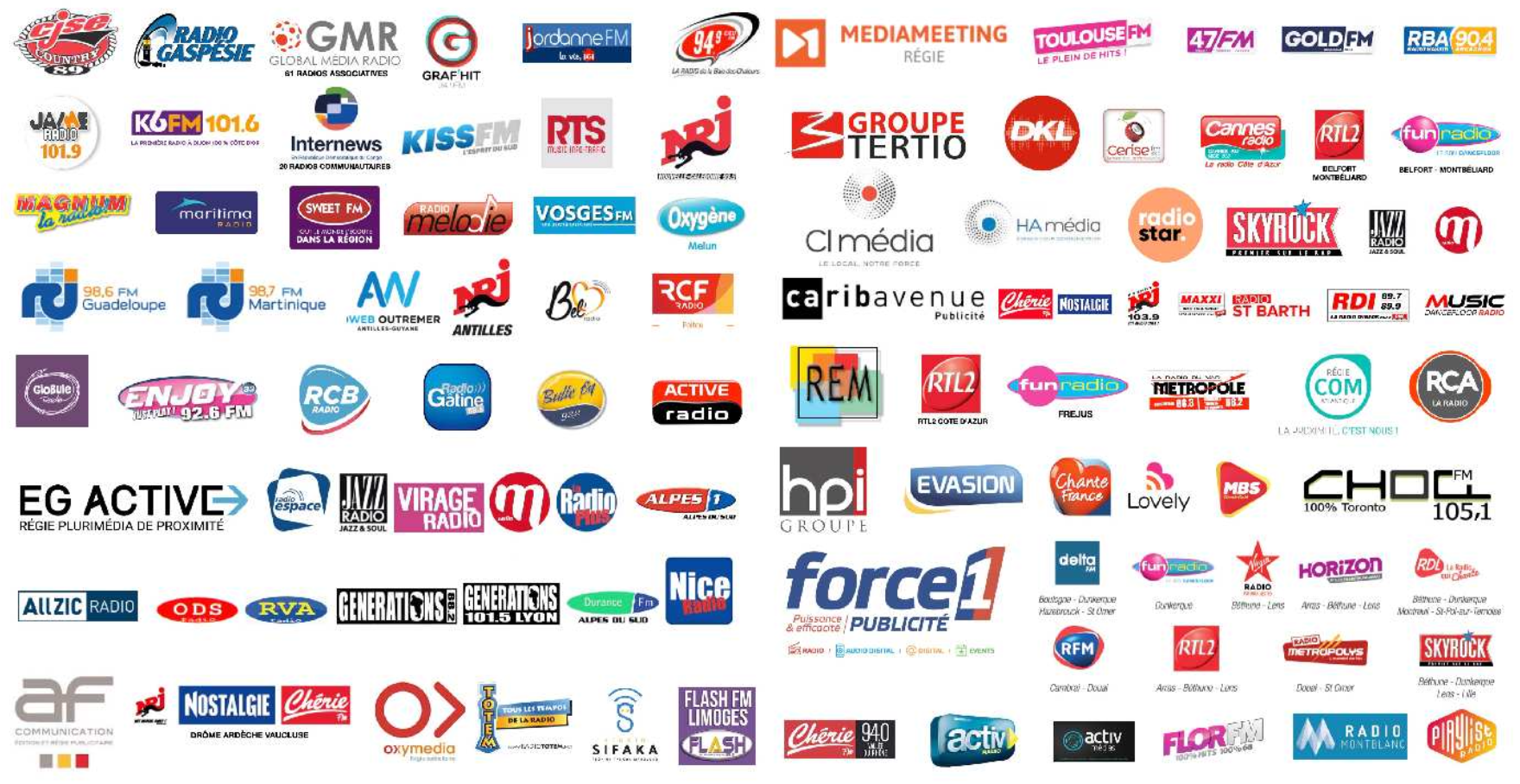 Les organisations, régies et radios commercialisées par les 250 abonnés aux Briefing 2022
