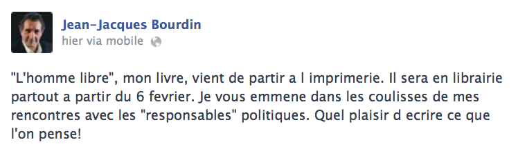 Bourdin bientôt en librairie