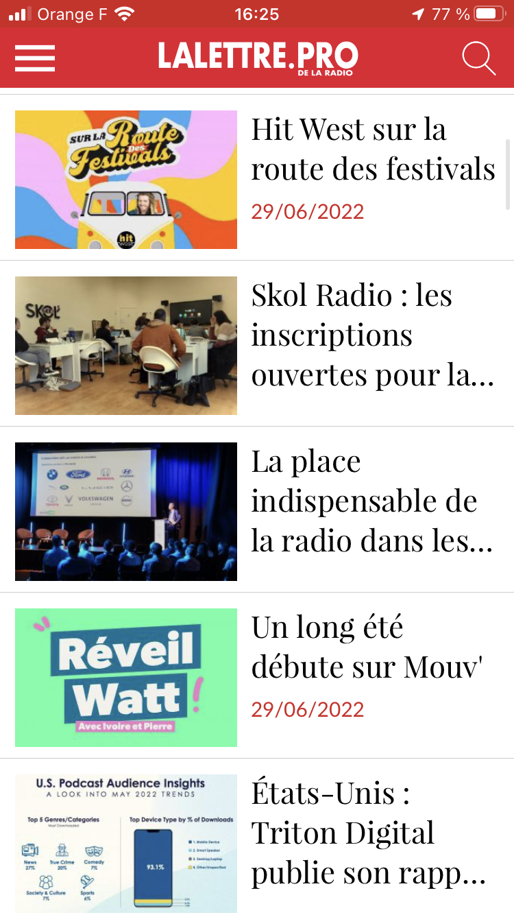 Téléchargez l'application gratuite de La Lettre Pro de la Radio 