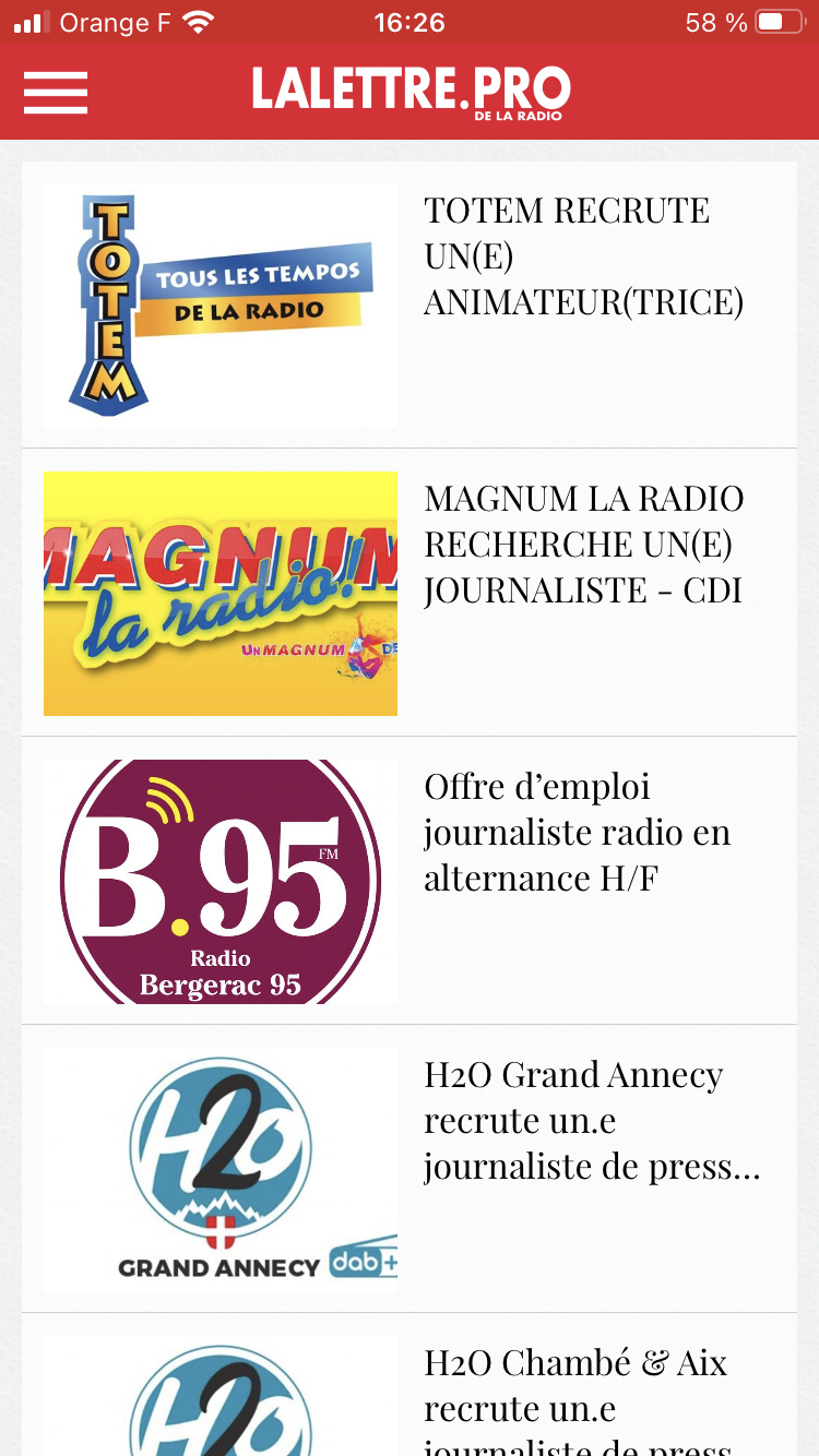 Téléchargez l'application de La Lettre Pro de la Radio