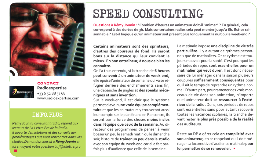 Flashback en 2012 - Speed Consulting de Rémi Jounin