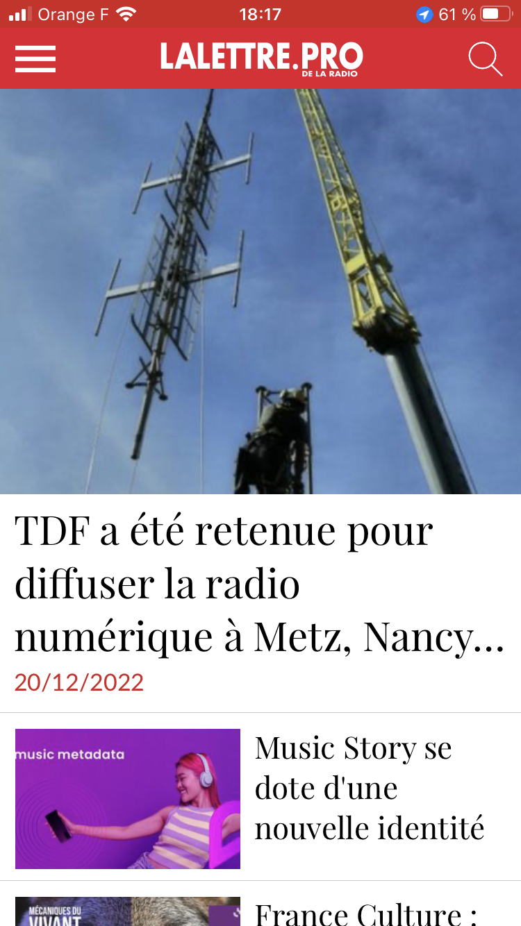 Téléchargez l'application de La Lettre Pro de la Radio