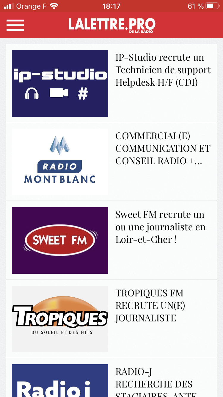 Téléchargez l'application de La Lettre Pro de la Radio