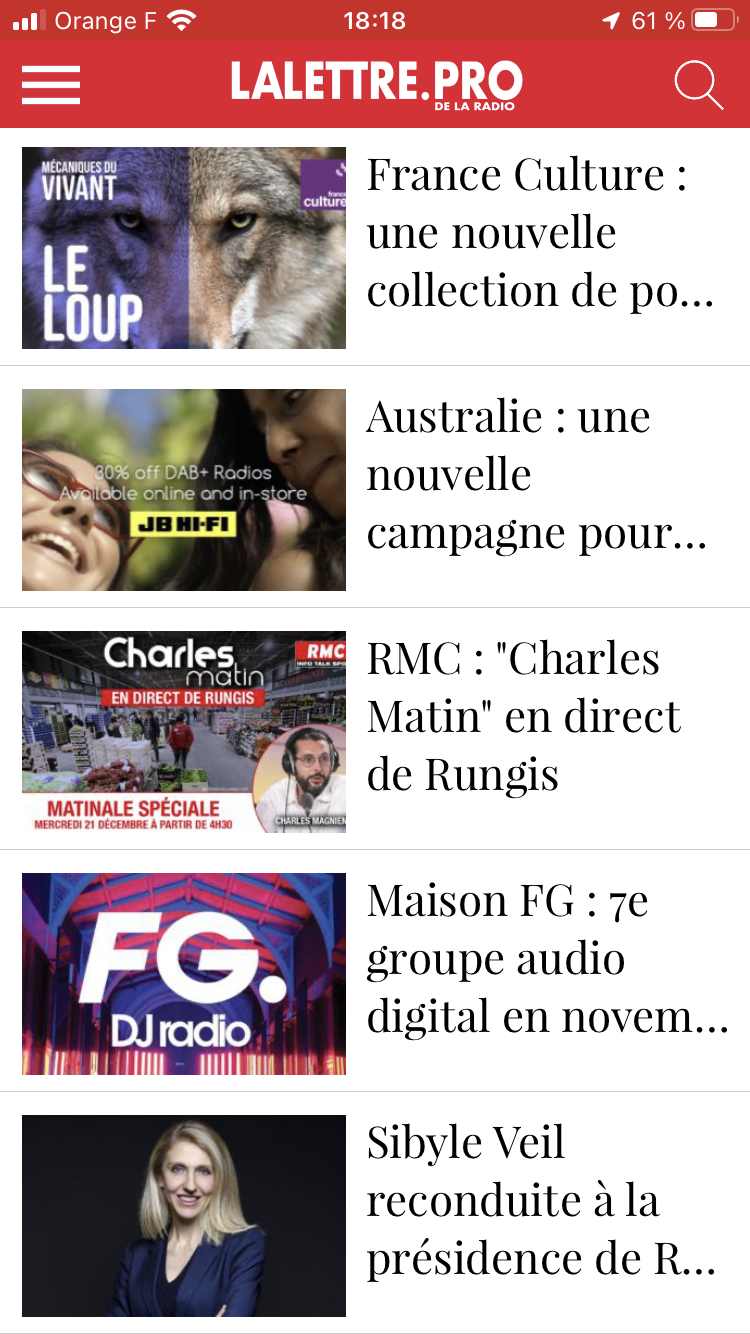 Téléchargez l'application de La Lettre Pro de la Radio