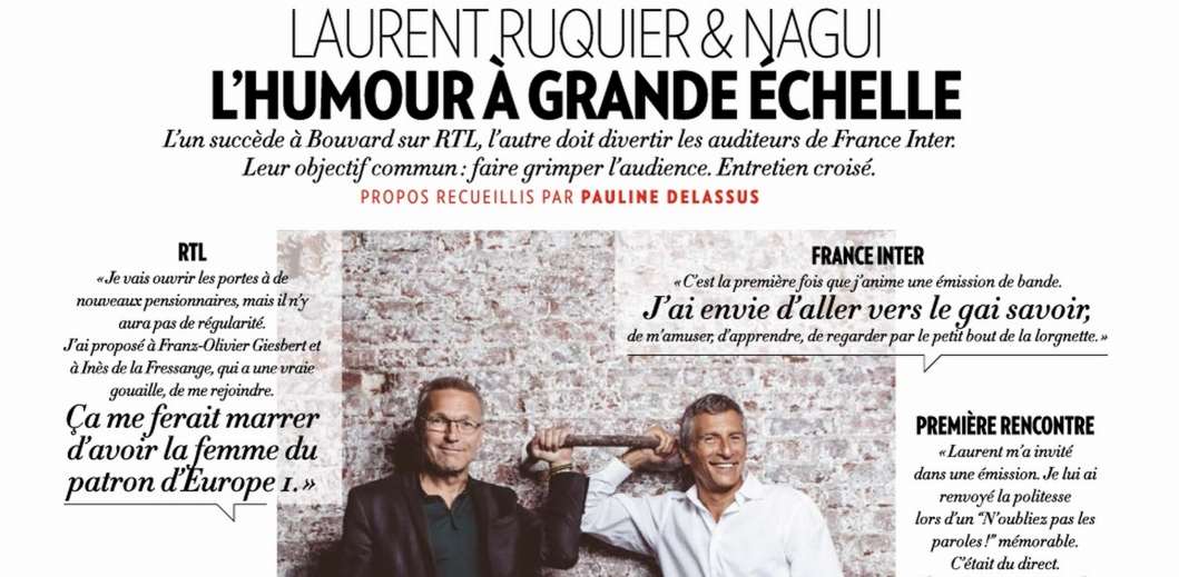 Ruquier et Nagui réunis dans Paris Match