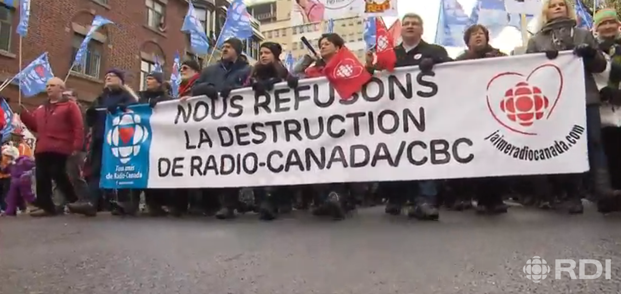 Manifestations monstres pour soutenir Radio-Canada