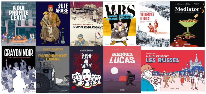 Après Joe Sacco, Etienne Davodeau, Christophe Blain et JD Morvan, Locquet, Scietronc, Ortiz et OOshima en 2023… qui va remporter le Prix franceinfo de la BD d’actualité et de reportage 2024 ?